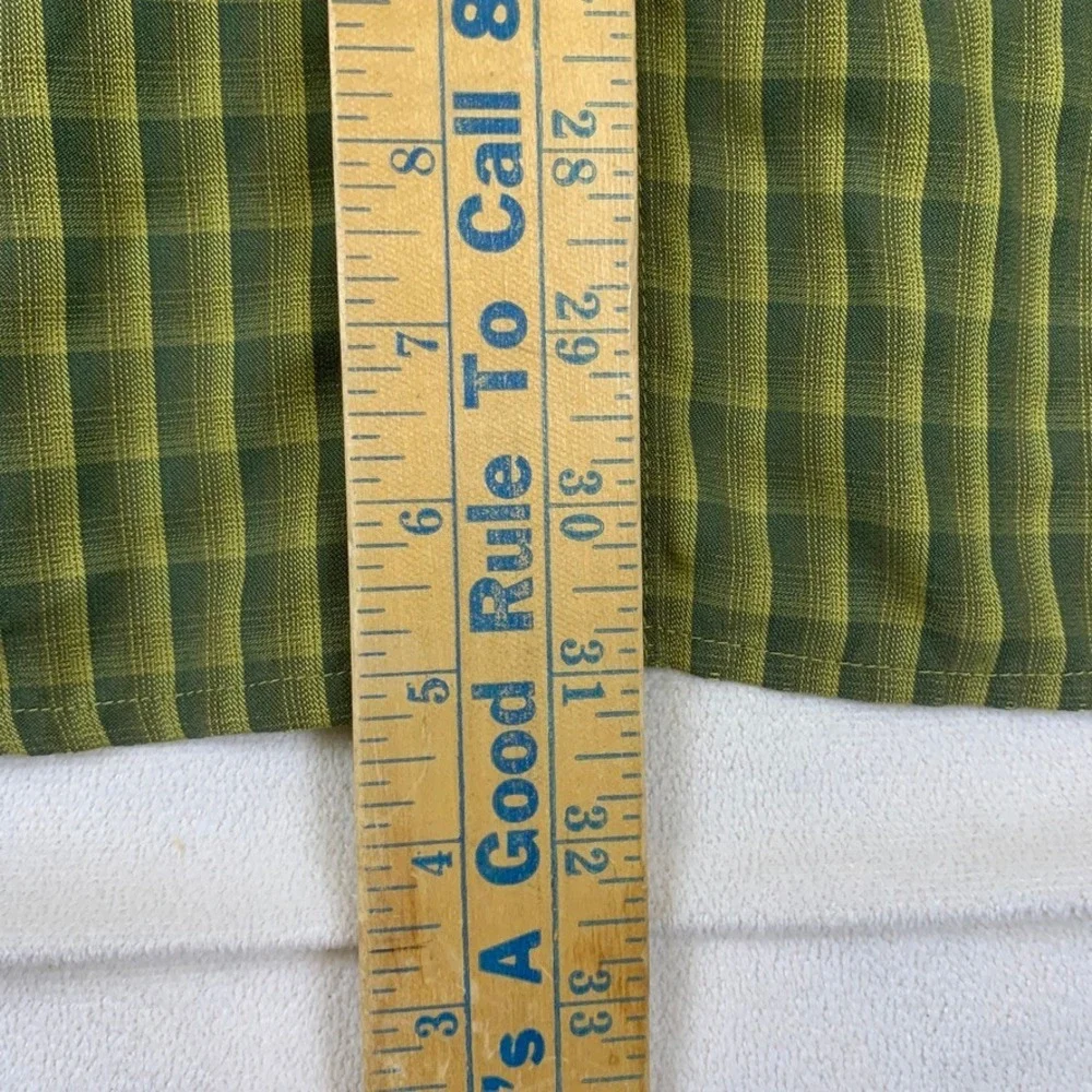 The North Face Mens Large Green Plaid Modal Blend Long Sleeve Button Down AD7B